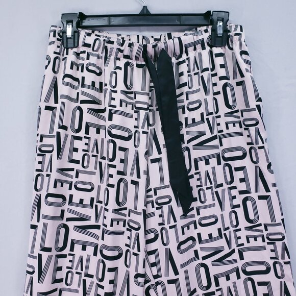 Victoria's Secret LOVE Print Pajama Pants Loungewear Bottoms Pink Black Size M - Picture 2 of 16